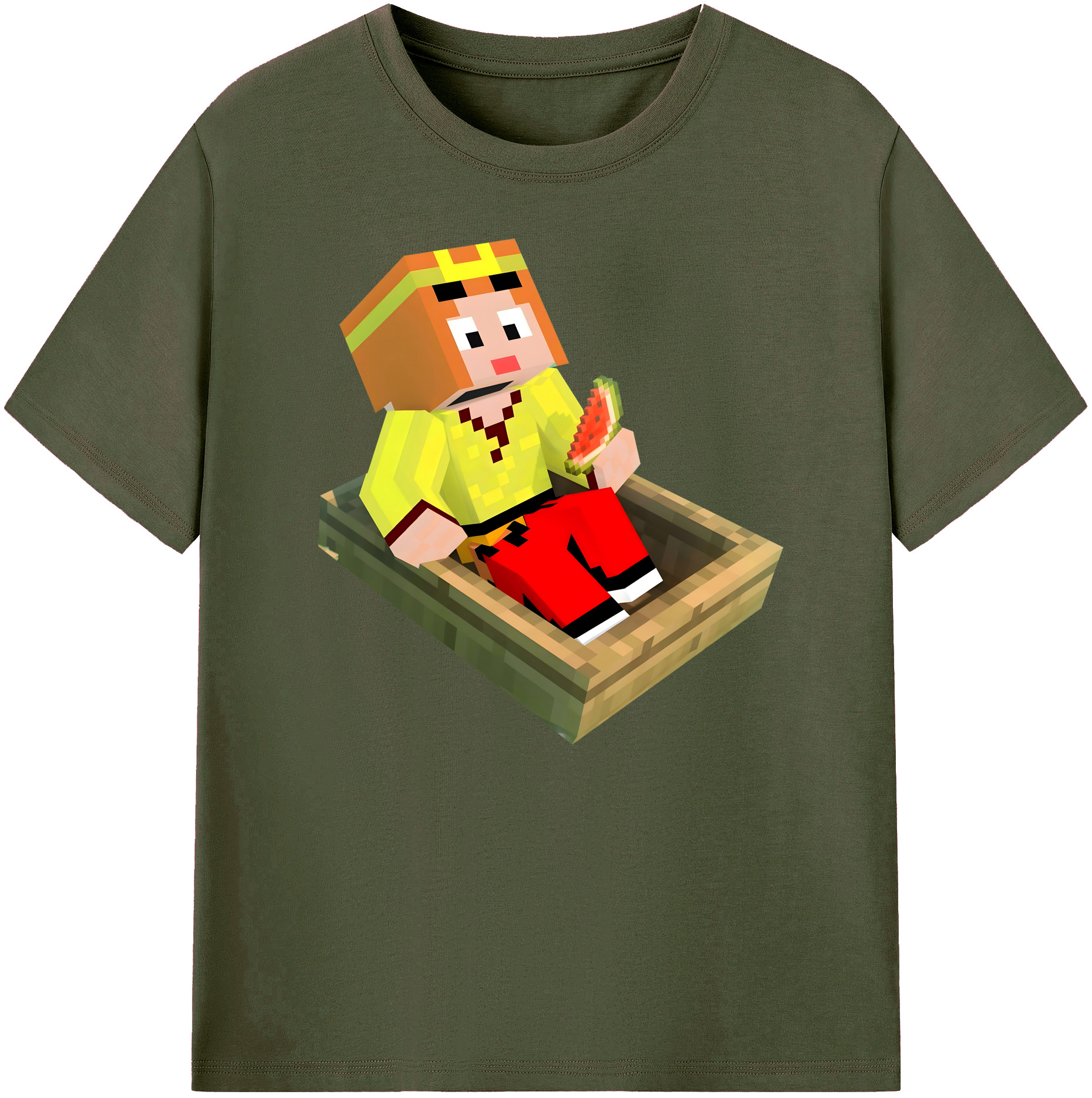 （画像用） マインクラフト ブロックの世界 Minecraft MC Block world 綿100％ メンズ半袖Tシャツ｜肌触りやわらか＆通気性